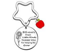 HULALA Appreciation Teacher Keyring Keychain Gifts For Women Keepsake Key Rings Big Hearts Shape Little Minds Thank You For Helping Me Grow