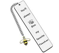 HULALA Appreciation Thank You Teacher Bookmark Gifts for Women Men You'll Always Bee My Favorite Teacher Graduation Leaving Christmas End of Term Gift