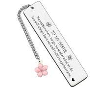 HULALA Bestie Bookmark 'No Matter Where We Go, No Matter What We Do, You Will Always Have Me' - Silver, Stainless Steel, One Size, 11cm x 1.5cm, 10g, 1pc