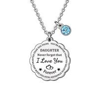HULALA Charm Daughter Necklace Jewellery From Mum Dad Never Forget I Love You Forever