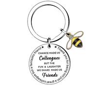 HULALA Colleague Leaving Gifts For Women Keyring Chance Made Us Colleagues But The Fun And Laughter Made Us Friends Coworker Going Away Goodbye Thank You Keychain