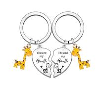 HULALA Couple Lover Romantic Valentines Gifts For Him Her You Are My Giraffe I Found My Giraffe Keyring Keychain Key Rings Boyfriend Girlfriend Husband Wife Birthday Wedding Gift