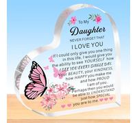 HULALA Daughter Gifts From Mum Dad To My Daughter Heart Acrylic Plaque Gifts For Women Girls Adult Daughter Birthday Christmas Wedding Day Graduation Presents