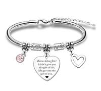 HULALA Daughter In Law Bracelet Gifts For Birthday Christmas Wedding Day I Didn't Give You The Gift Of Life