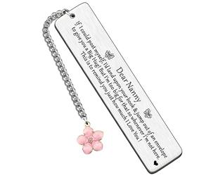 HULALA Dear Nanny Bookmark Book Mark Gifts for Mothers Day Birthday Christmas Presents from Grandchildren Granddaughter Grandson I Love You
