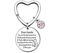 HULALA Funny Best Auntie Gifts Auntie Keyring Keychain Key Rings For Aunty Aunt Birthday Christmas Keepsake Presents Thank You For Being My Auntie I Love You auntie gifts