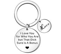 HULALA Funny Couple I Love You Keyring Valentines Gift for Him Husband Boyfriend Birthday Wedding Anniversary Keychain for Men from Wife Girlfriend