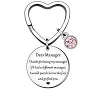 HULALA Funny Thank You Manager Gifts For Women Keyring Keychain Thanks For Being My Manager Key Rings For Boss Leader Leaving Retirement Farewell Presents