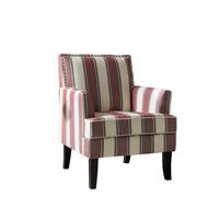 HULALA HOME Modern Armchair with Arms and Wooden Legs, Buffalo Plaid Accent Chair High Back Rest, Padded Armrest and Comfortable Cushioned Seat for Living Room(2, Red Yellow Floral)