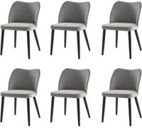 HULALA HOME Modern Velvet Dining Chair Ergonomic Upholstered Dining Chairs with Metal Legs for Living Room Home Kitchen Restaurant, Set of 2 GRAY