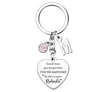 HULALA Initial Keyring Alphabet Letter Keychain Inspirational Gifts For Women Girls Best Friend Daughter Sister Motivational Birthday Christmas Gifts Car Key Ring Bag Charm (M)