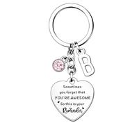 HULALA Initial Keyring Alphabet Letter Keychain Inspirational Gifts For Women Girls Best Friend Daughter Sister Motivational Birthday Christmas Gifts Car Key Ring Bag Charm (B)