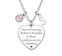 HULALA Initial Necklace Inspirational Gifts For Women Teenage Girl Adjustable Alphabet Letter Heart Charm Necklaces Motivational Jewellery Gifts For Best Friend Daughter Sister Birthday Christmas (S)