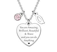 HULALA Initial Necklace Inspirational Gifts For Women Teenage Girl Adjustable Alphabet Letter Heart Charm Necklaces Motivational Jewellery Gifts For Best Friend Daughter Sister Birthday Christmas (Q)