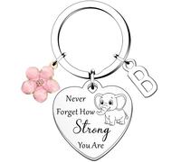 HULALA Inspirational Gifts For Women,Initial Keyring A To Z Alplabet Letter Keychain Key Rings,Elephant Gifts,Birthday gifts for Women Best Friend Daughter,Christmas Gifts Stocking Fillers (B)