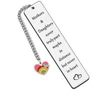 HULALA Mum Bookmark Gifts from Daughter for Mothers Day Birthday Christmas Mothers and Daughters Never Truly Part Maybe in Distance But Never in Heart
