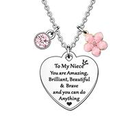 HULALA Niece Necklace Gifts For Women Girls Birthday Christmas Love Heart Crystal Charms Niece Jewellery From Auntie Uncle