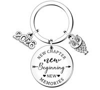 HULALA Retirement Gifts For Women Men Keyring Keychain Key Rings 2026 New Chapter New Beginning New Memories