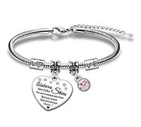 HULALA Sister Charm Bracelet Gifts For Sister Birthday Christmas Jewellery Gifts Sisters Are Like Stars You Can't Always See Them But You Know They Are Always There