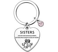 HULALA Sister Keyring Gifts From Sister For Birthday Christmas Side By Side Or Miles Apart Sisters Are Always Close At Heart