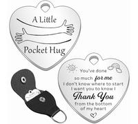 HULALA Thank You Pocket Hug Token Keyring - Stainless Steel 3cm Keepsake with Engraved Gratitude Message - Perfect Thank You Gifts for Wome Teacher Friends Colleagues Carers