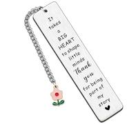 HULALA Thank You Teacher Bookmark Gifts for Women Teacher Appreciation Gift for Leaving End of Term Christmas It Takes A Big Heart to Shape Little Minds Thank You for Being Part of My Story