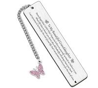 HULALA to My Beautiful Granddaughter Bookmark Metal Book Mark Granddaughter Birthday Christmas Inspirational Keepsake Gifts from Grandad Grandma Never Forget That I Love You