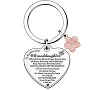 HULALA To My Beautiful Granddaughter I Love You Keyring Keychain Key Rings Gifts For Women Girls Birthday Christmas Presents