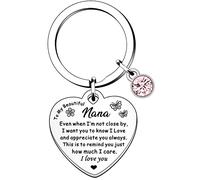 HULALA To My Beautiful Nana Keyring Keychain For Nana Mother's Day Birthday Christmas Gifts From Granddaughter Grandson Grandchild