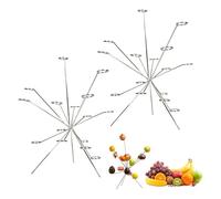 hulaliu Exploding Fruit Bowl,Creative Home Decor Fruit Rack,Fireworks on The Dinner Table, 360° Floating Style Display Fruits, Kitchen Dining Table Centerpiece Decor (Silver, 2pcs)