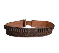 Hulara Full Grain Buff Leather 45 Colt Cartridge Belt Cowboy Shotgun Belt for .44/45 Ammo Belt Heavy Leather Belts for Men