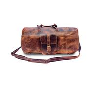Hulara Genuine Leather Bag 18 Inch Men's Multi-Purpose Travel Bag/Gym Bag/Leather Shoulder Bag for Men Multifunctional Travel Bag for Men, Camping/Weekend Bag, Sac De Sport 56 cm