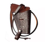 Hulara Western Shoulder Holster Cowboy Buff Leather for Glock 1911 Holster Right Hand Gun Holster Craved Concealed Carry Pistol Holster for Handguns 9mm Gun Shoulder Sling Holster