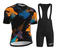 HULG Cycling Jersey for Mens,9D Padded, Breathable, Quick Dry Triathlon Suit - Short Sleeve One Piece Bodysuit for Bicycle Training, Racing Bike Top, Cyclist Clothing (Color-03-B,3XL)