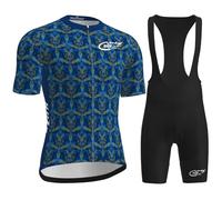 HULG Cycling Jersey for Mens,9D Padded, Breathable, Quick Dry Triathlon Suit - Short Sleeve One Piece Bodysuit for Bicycle Training, Racing Bike Top, Cyclist Clothing (Color-01-B,L)