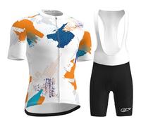 HULG Cycling Jersey for Mens,9D Padded, Breathable, Quick Dry Triathlon Suit - Short Sleeve One Piece Bodysuit for Bicycle Training, Racing Bike Top, Cyclist Clothing (Color-02-A,S)