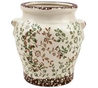 Hulidart Utensil Holder Kitchen Countertop Ceramic Crock, Green & Beige | 6.7" H Vintage Utensil Holder Ceramic, Farmhouse Cooking Utensil Holder Countertop Kitchen Utensil Crock Large