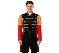 HULIJA Men Stand Collar Medieval Tailcoat Rave Outfits | Open Front Cardigan,Sequined Master Jacket,Themed Party Stage Outfit,Prince Costume Coat,Tailcoat,Circus Performance Outfit