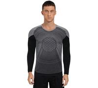 HULIJA Mens Football Goalie Uniform Soccer Keeper Jersey Round Neck Training Top for Sports Team PE Class Dark Gray