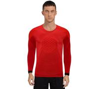 HULIJA Mens Football Goalie Uniform Soccer Keeper Jersey Round Neck Training Top for Sports Team PE Class Red