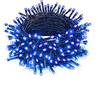 HULIN Solar String Lights Outdoor, 40M 400 LED Solar Garden Lights with 8 Modes Waterproof Solar Fairy Lights for Trees Patio Fence Wedding Party Christmas Decor (Blue)