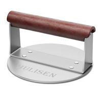 HULISEN Stainless Steel Burger Press, Heavy Weight Smashed Burger Press, Grill Press with Heat Resistant Wood Handle, 6 Inch Burger Smasher, Barbecue Griddle Accessories for Bacon Hamburger Steak Meat