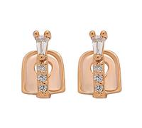 Huliyhus 2Pcs 18K Gold Plated Hip Hop Teeth Grillz Iced Out CZ Gap Grillz Single Tooth Top or Bottom Grills for Your Teeth Grillz Set for Men Women (01, Rose Gold)