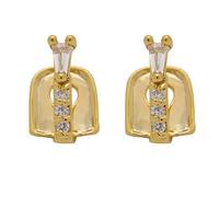 Huliyhus 2Pcs 18K Gold Plated Hip Hop Teeth Grillz Iced Out CZ Gap Grillz Single Tooth Top or Bottom Grills for Your Teeth Grillz Set for Men Women (01, Gold)