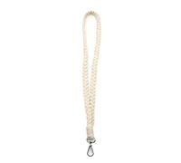 Huliyhus Boho Macrame Keychain Neck Lanyard Wristlet Keychain Long Wrist Lanyard Strap Badge Lanyard for ID Badges Key Wallet, Ivory, One size