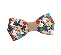 Huliyhus Natural Wood Bow Ties Colorful Handcrafted Wooden Bowtie Necktie Adjustable Bowties with Gift Box for Men, 01, One Size