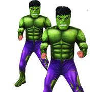 Hulk Costume Kids Muscle Chest Official Marvel Fancy Dress + Mask