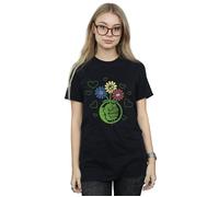 Hulk Flower Fist Cotton Boyfriend T-Shirt Marvel Black S