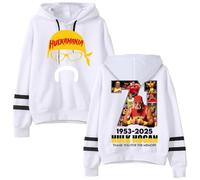 Hulk Hogan 1953-2025 Hulkamania Tribute Hoodie - Unisex Pocketless Pullover Sweatshirt with Parallel Sleeves, Tribute to Wrestling Legend (White,L)