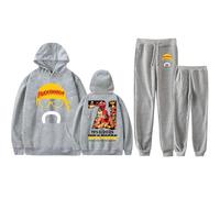 Hulk Hogan 1953-2025 Hulkamania Tribute Unisex Hoodie Jogger Set - 2-Piece Pullover Sweatshirt & Pants Outfit, Tribute to Wrestling Legend (Grey,XL)